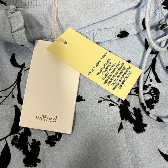 Aritzia Wilfred Fable Heatwave Blue Floral Bustier Style Mini Dress Size 4 NWT - Picture 6 of 9